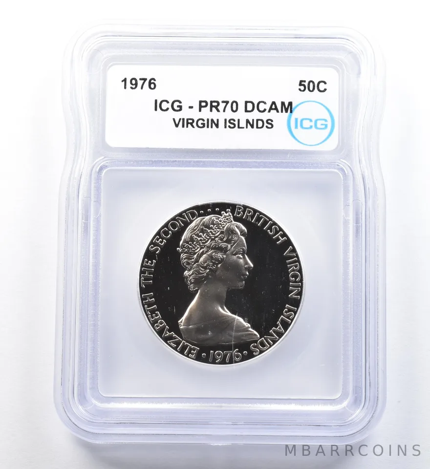 1976 Virgin Islands 50 Cents PR70 DCAM ICG *1120