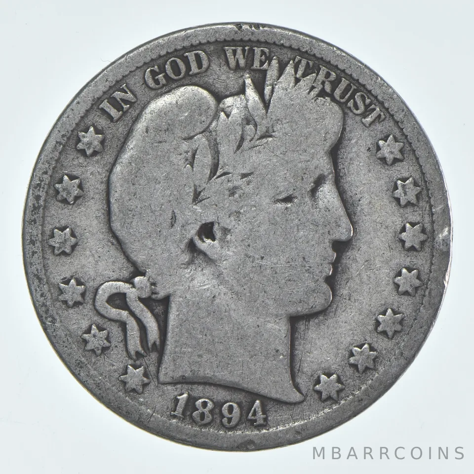1894-S Barber Half Dollar Average Circ 90% Silver