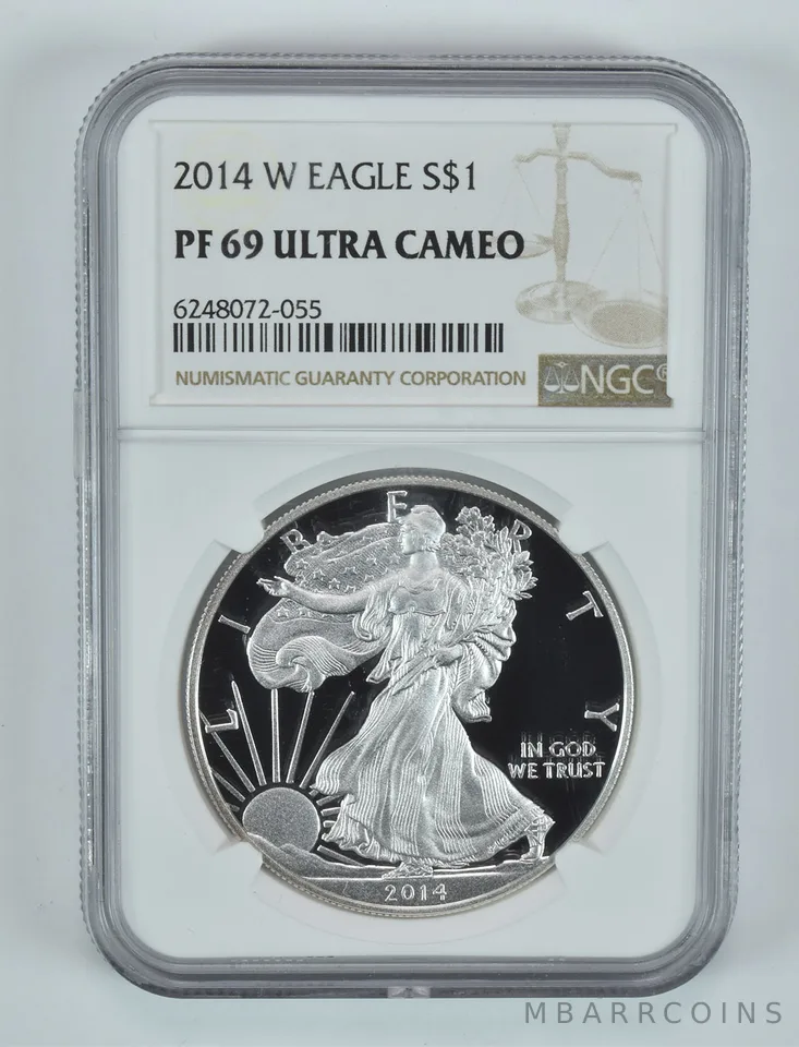 2014-W American Silver Eagle PF69 UCAM NGC Brown Label