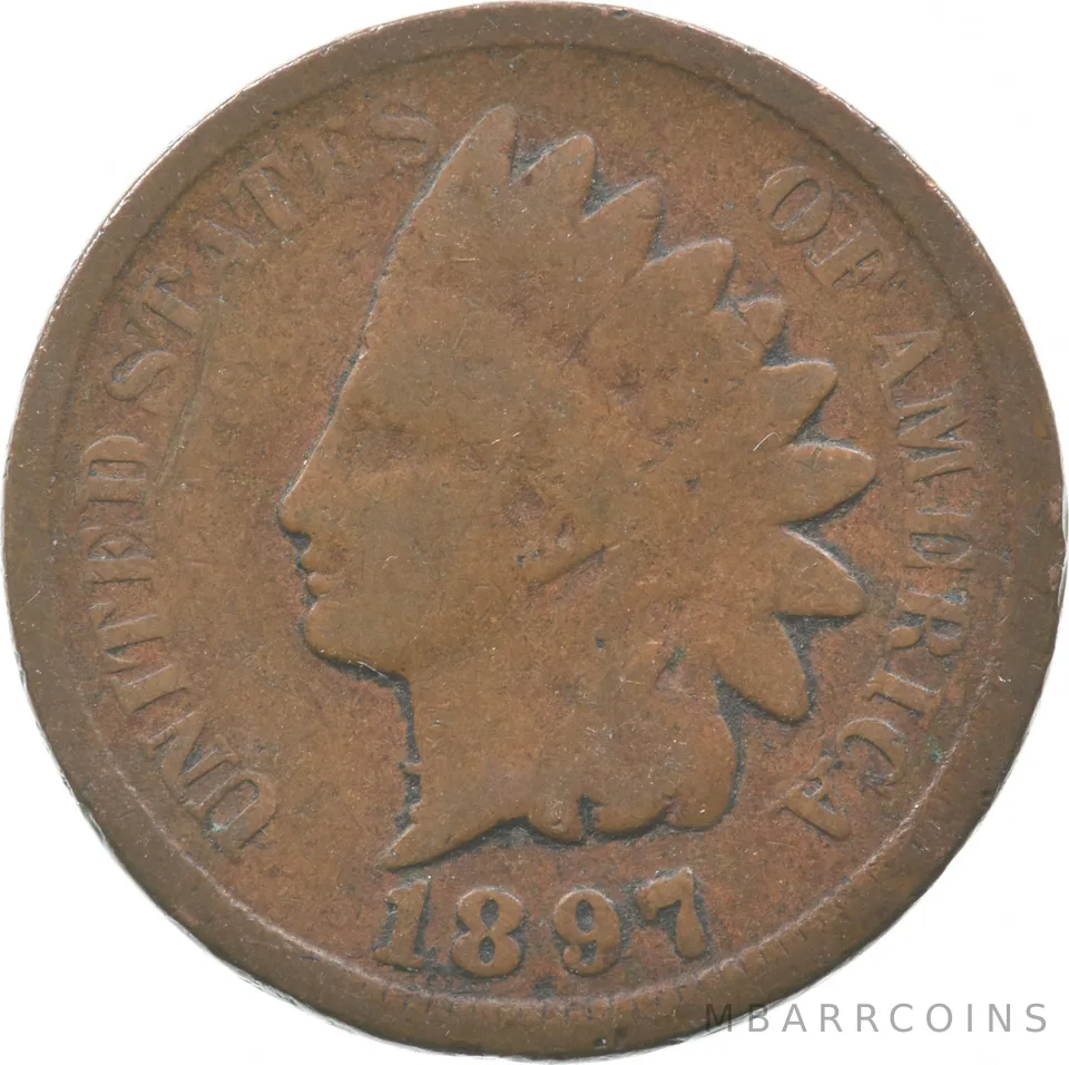 1897 Indian Head Cent 1 In Neck *9350