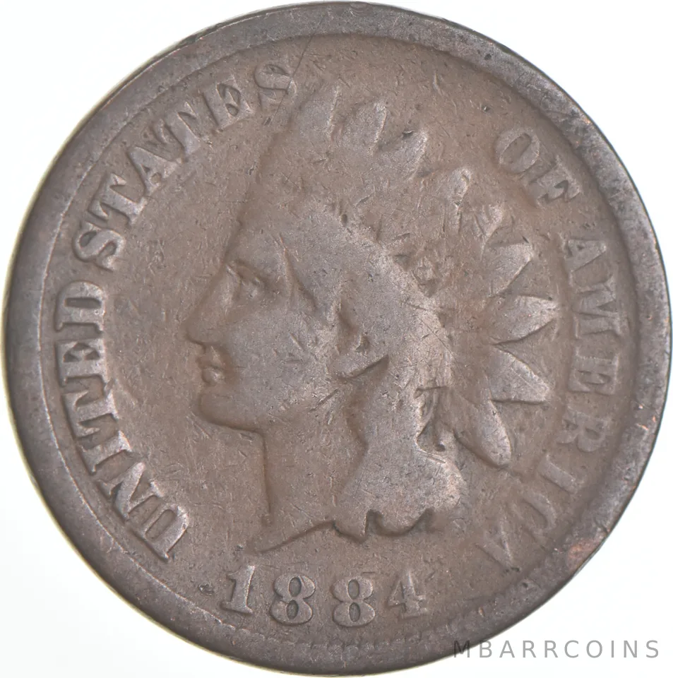 1884 Indian Head Cent AC Average Circ