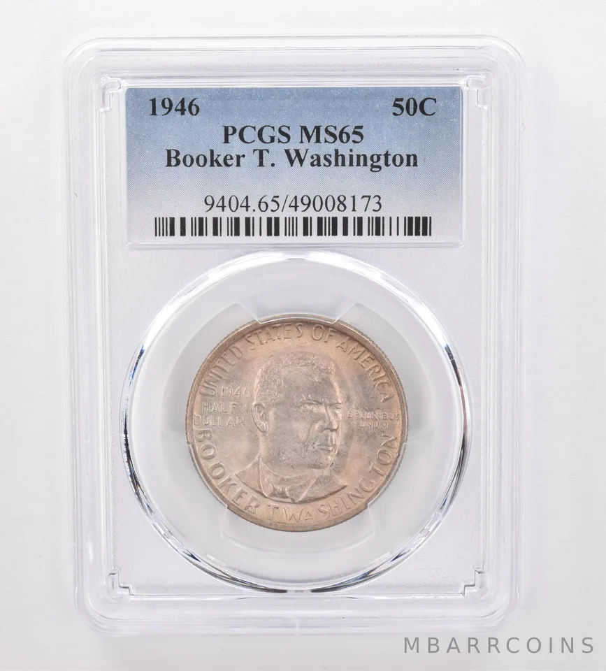 1946 Booker T Washington Commemorative Half Dollar MS65 PCGS Nice Tone *0048