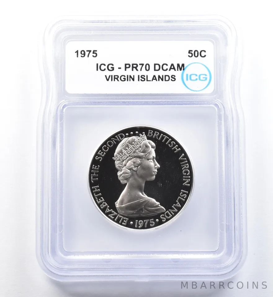 1975 Virgin Islands 50 Cents PR70 DCAM ICG *1160