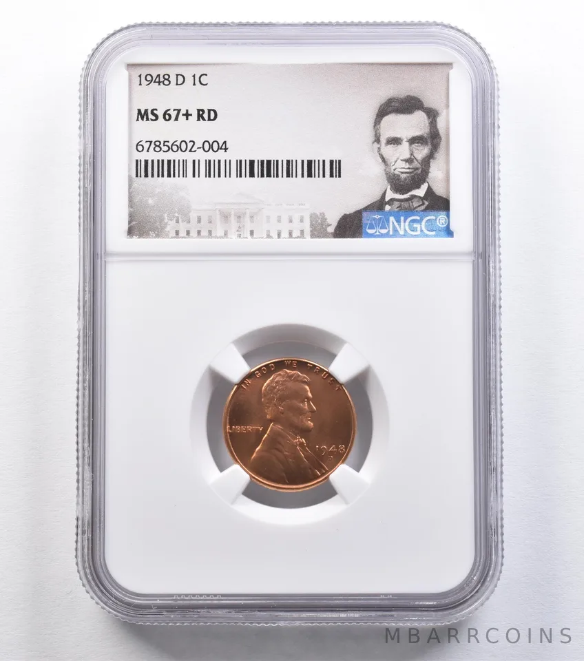 1948-D Lincoln Wheat Cent MS67+ RD NGC *2228