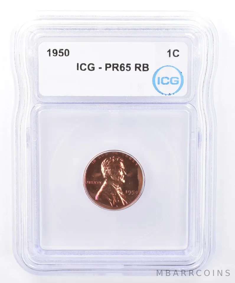 1950 Lincoln Wheat Cent PR65 RB ICG Beautiful Tone *9298