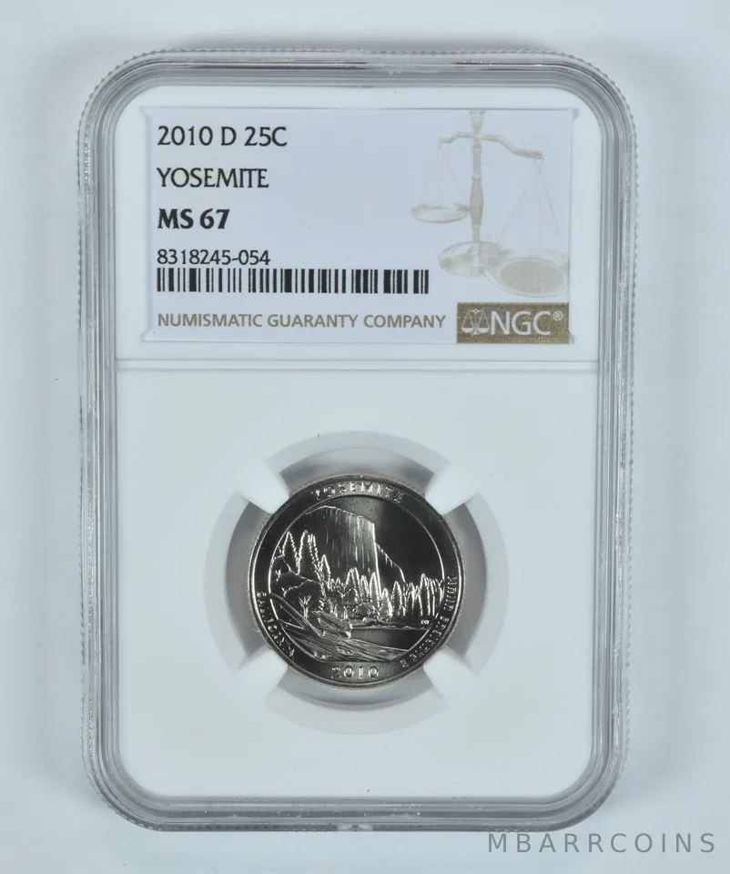 2010-D Washington Quarter ATB Yosemite America The Beautiful MS67 NGC