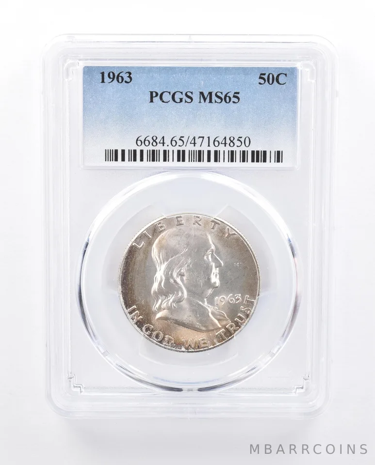 1963 Franklin Half Dollar MS65 PCGS Peripheral Tone *4606
