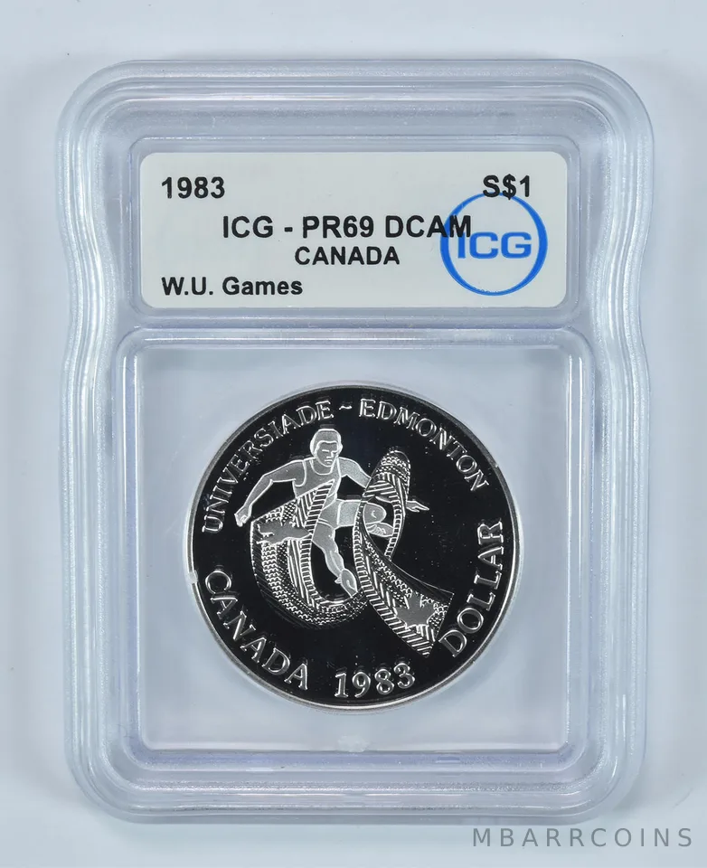 1983 Canada Silver Dollar World University Games PR69 DCAM ICG
