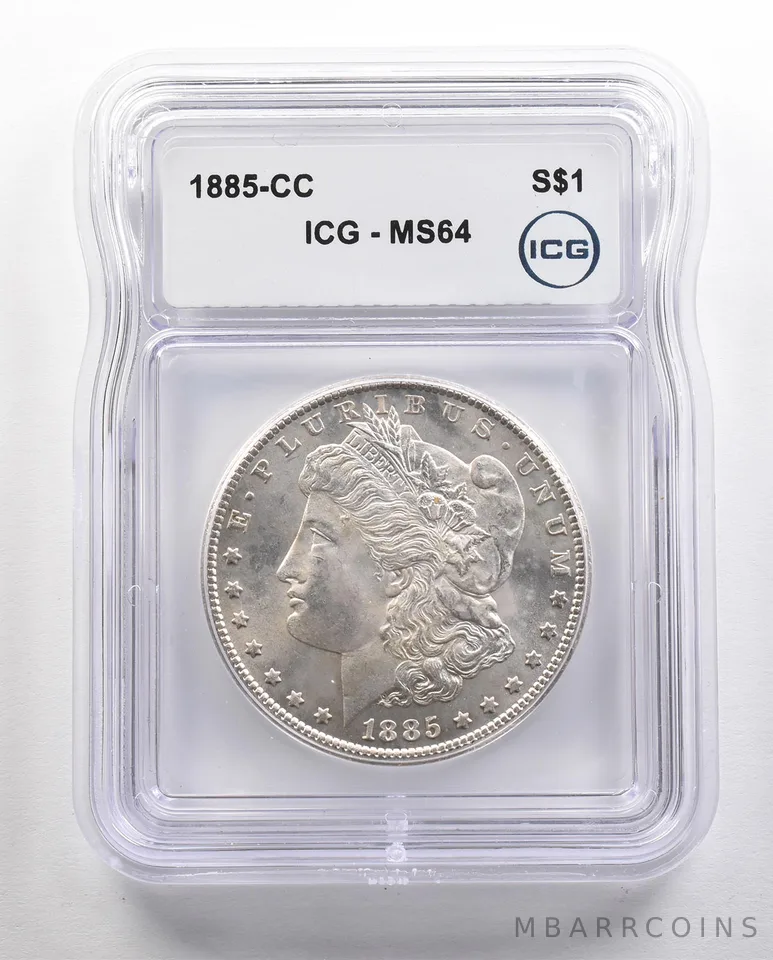 1885-CC Morgan Silver Dollar MS64 ICG *4439
