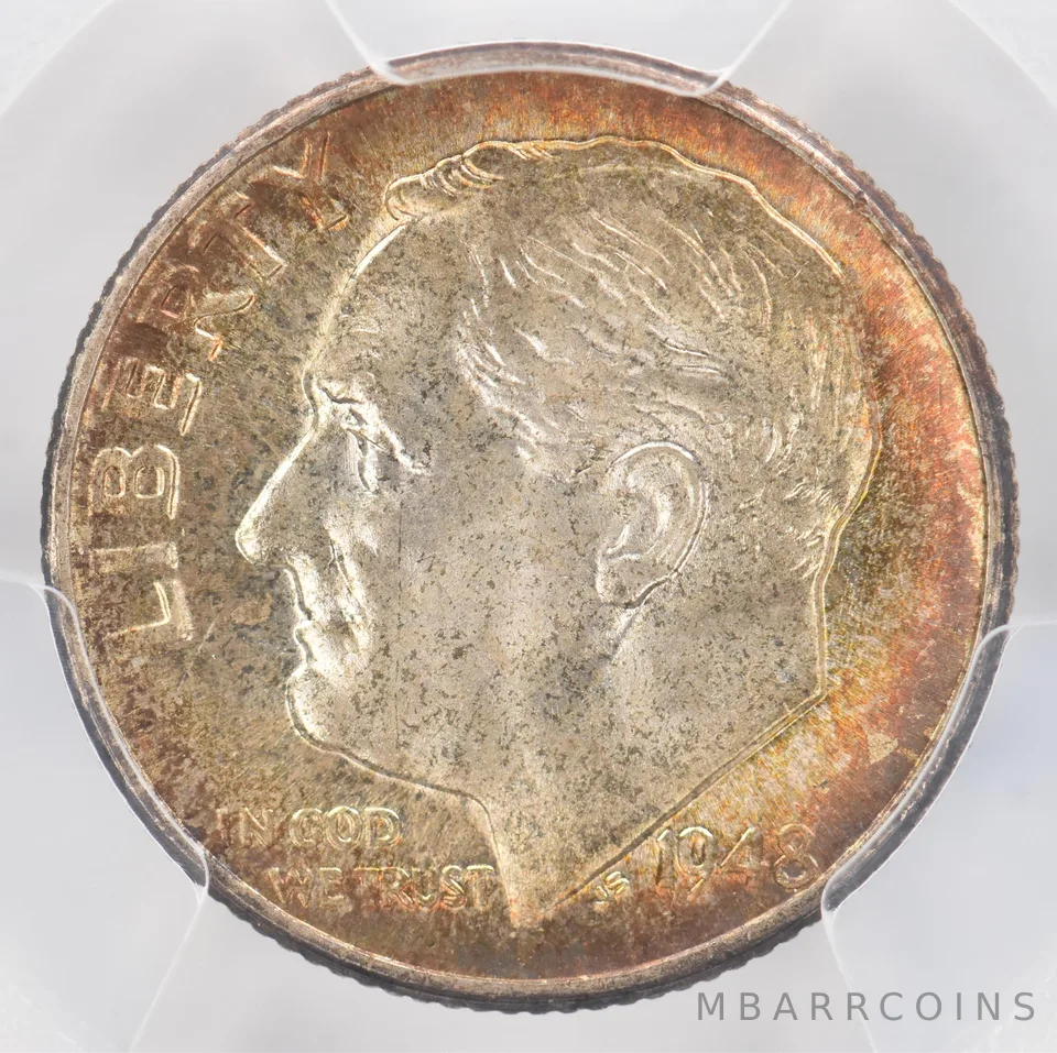 1948 Roosevelt Dime MS66 PCGS Beautiful Tone *0931