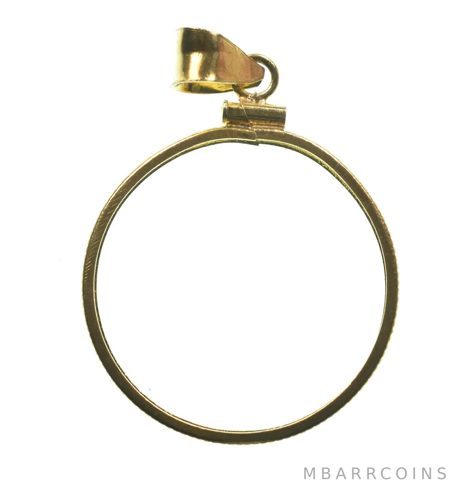 14K 24.3mm Gold Filled US Quarter Coin Bezel Pendant Frame Edge *1298