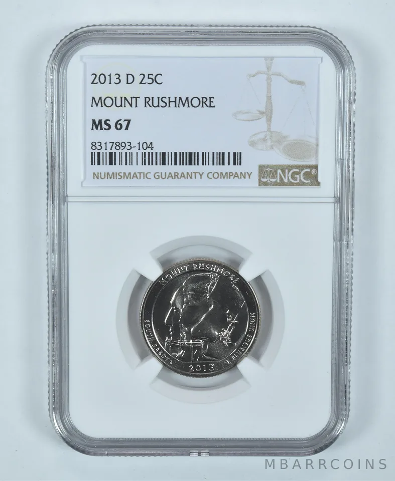 2013-D Washington Quarter Mount Rushmore America The Beautiful MS67 NGC