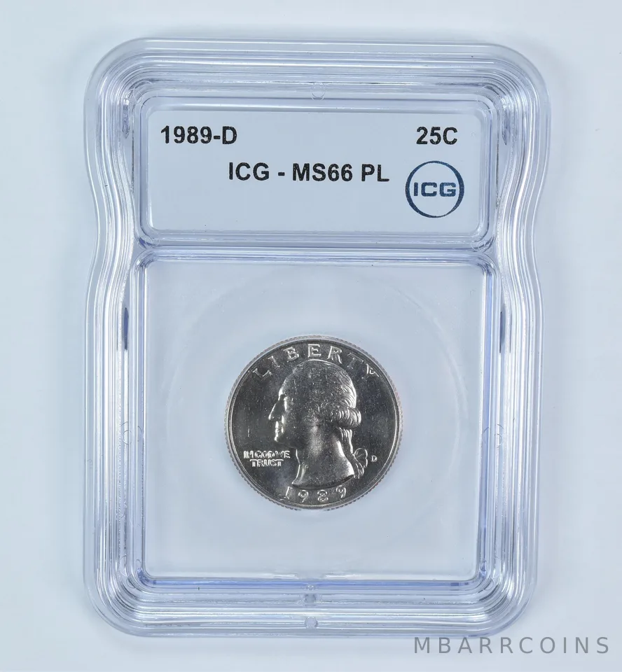 1989-D Washington Quarter MS66 PL ICG