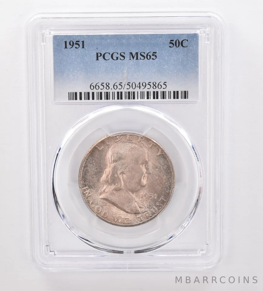 1951 Franklin Half Dollar MS65 PCGS Beautiful Tone *9954