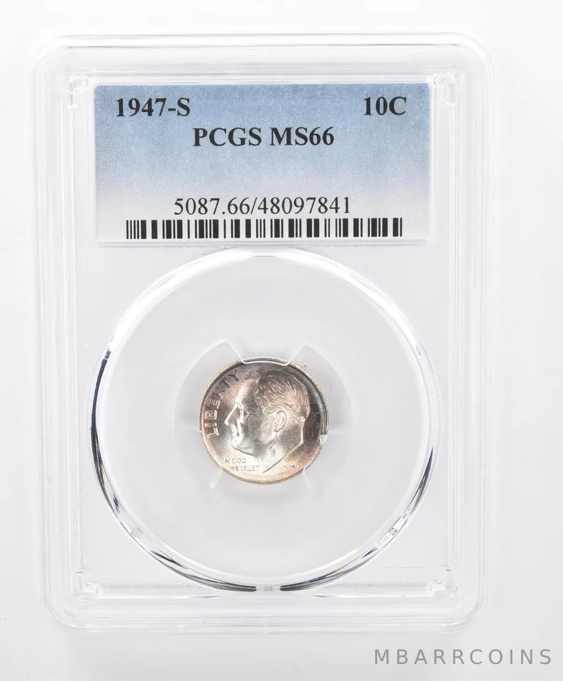 1947-S Roosevelt Dime MS66 PCGS Beautiful Tone *2757