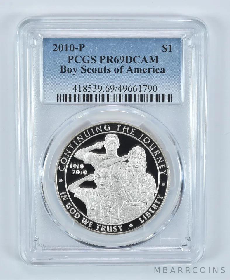 2010-P Boy Scouts Commemorative Dollar PR69 DCAM PCGS Blue Label