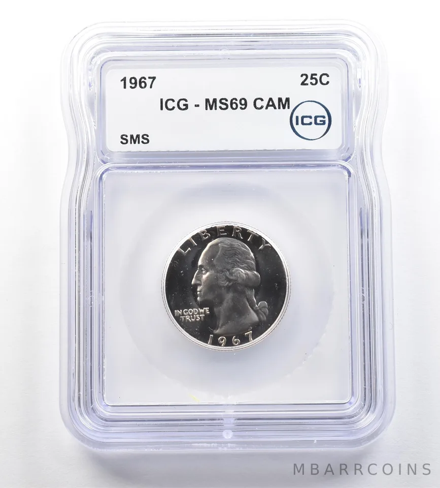 1967 Washington Quarter SMS MS69 CAM ICG *7664