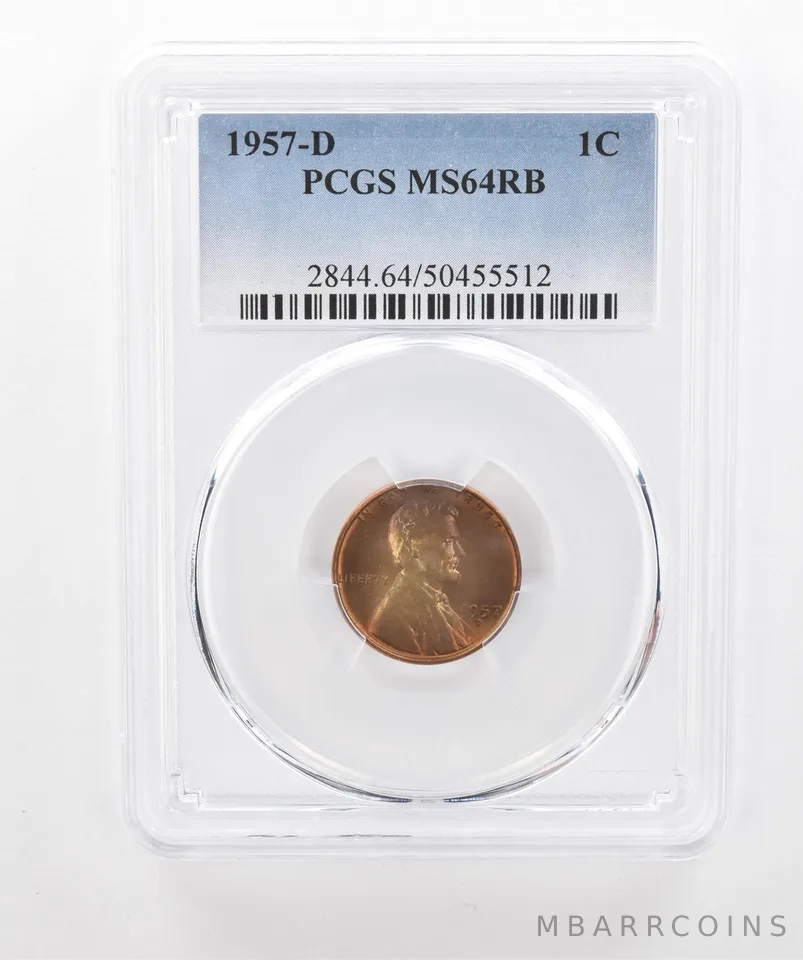 1957-D Lincoln Wheat Cent MS64 RB PCGS Beautiful Tone *3023
