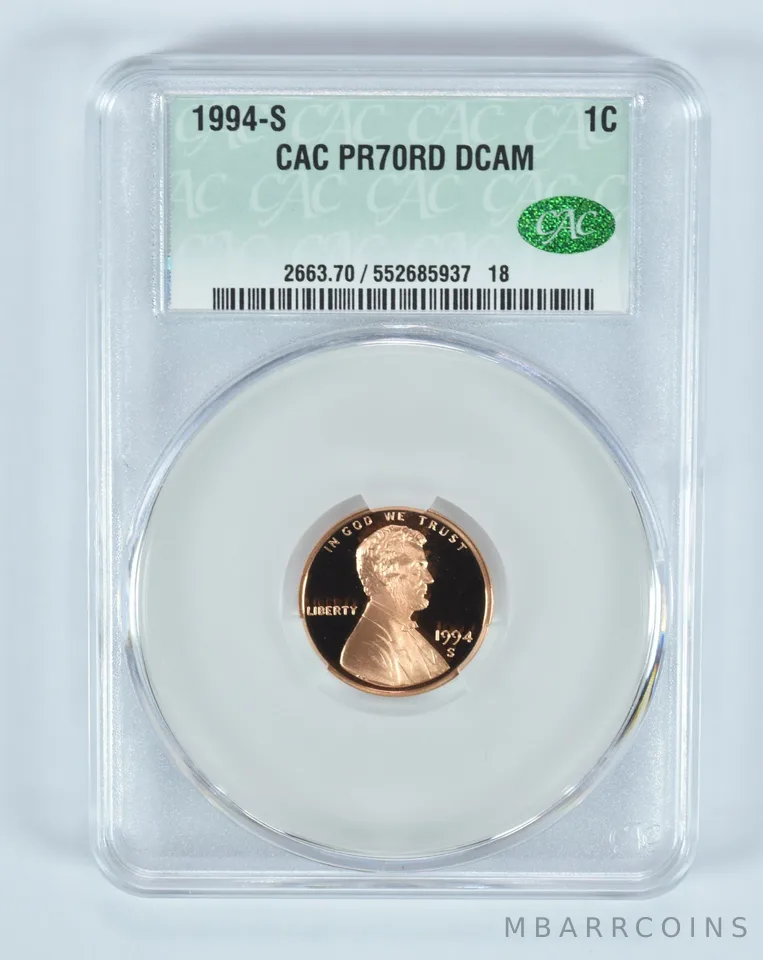 1994-S Lincoln Memorial Cent PR70 RD DCAM CAC CACg