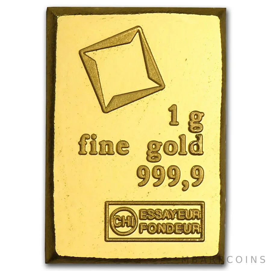 1 Gram Fine Gold Bar - Assayed .9999 Pure Fine Bullion - Valcambi Suisse Swiss