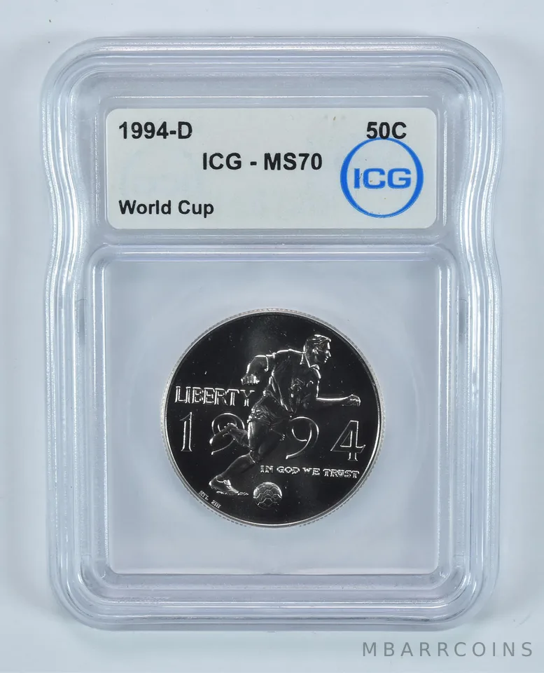 1994-D World Cup Soccer Commemorative Half Dollar MS70 ICG