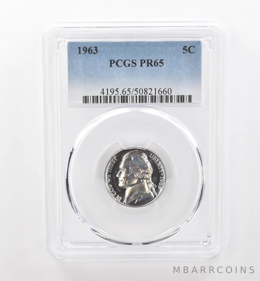 1963 Jefferson Nickel PR65 PCGS Beautiful Tone *1810