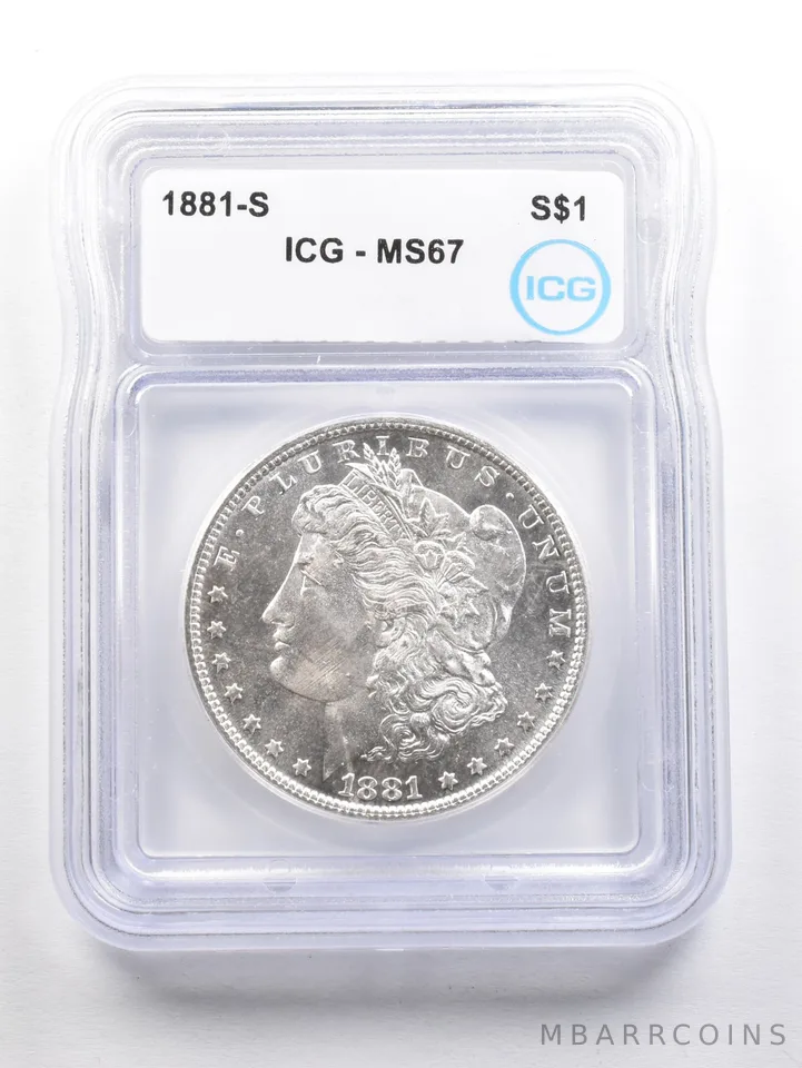 1881-S Morgan Silver Dollar MS67 ICG a6043