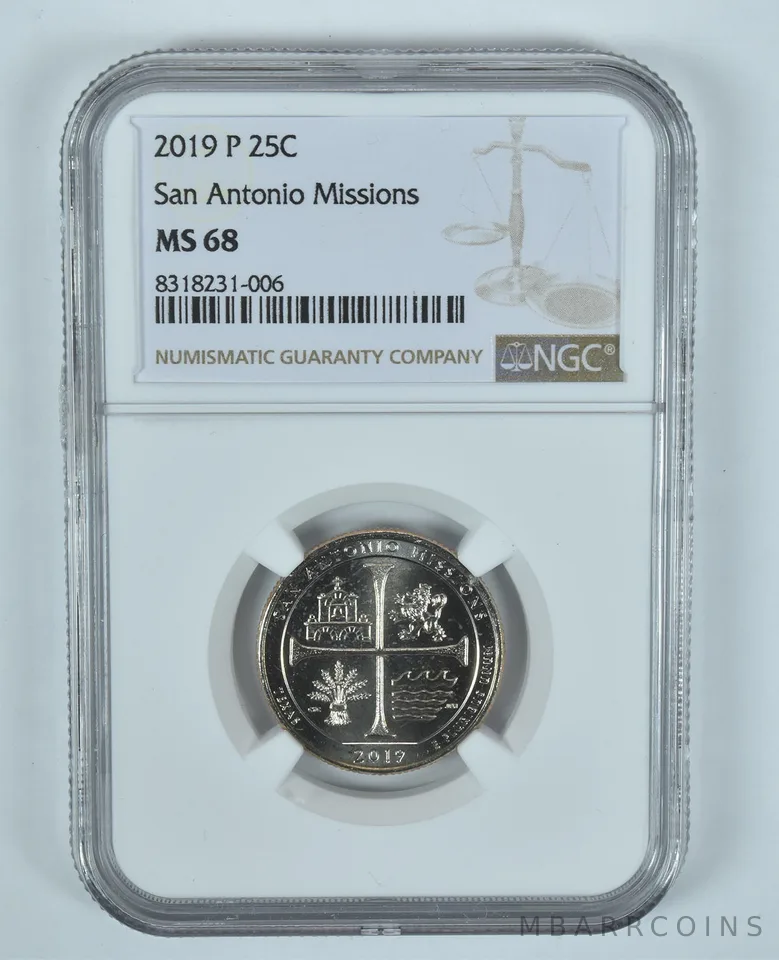 2019-P Washington Quarter San Antonio Missions ATB MS68 NGC