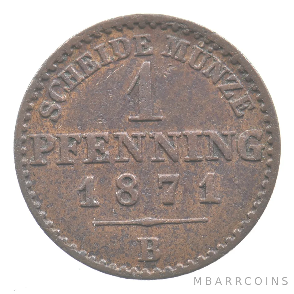 1871 B Prussia 1 Pfennig *6981
