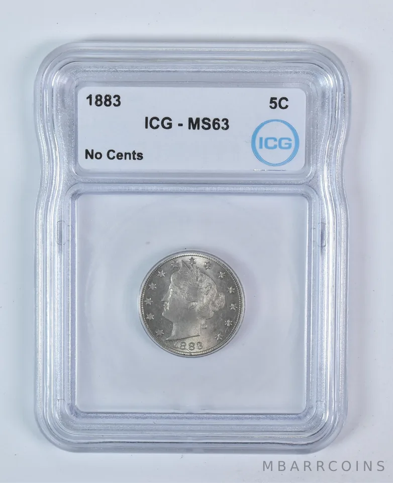 1883 Liberty V Nickel No Cents MS63 ICG