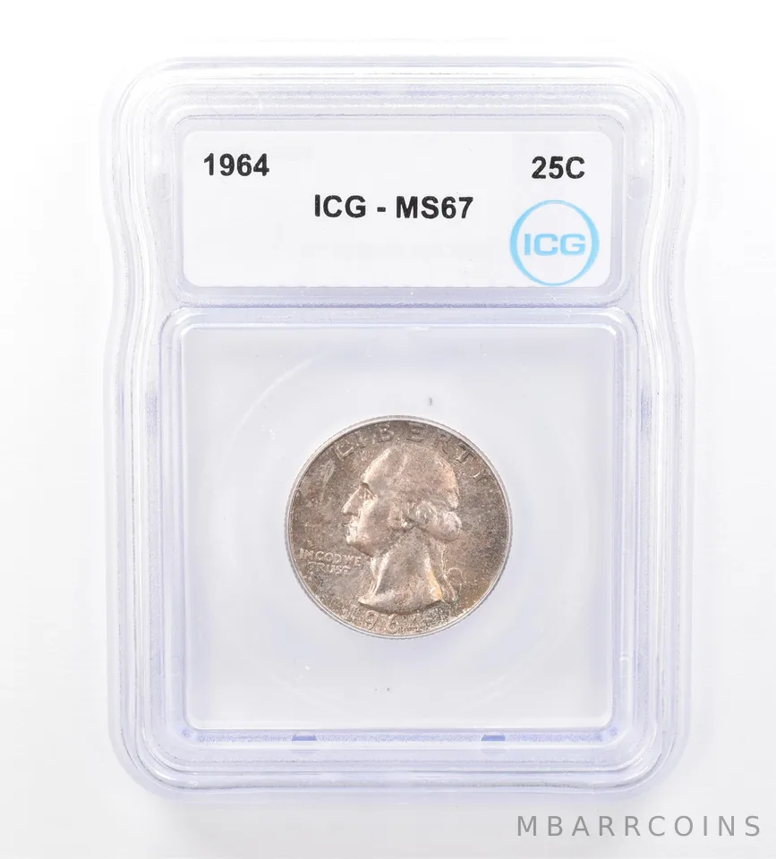1964 Washington Quarter MS67 ICG Beautiful Tone *1731