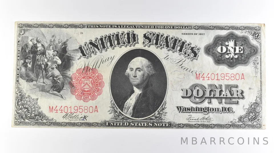 1917 $1 Legal Tender Large Note Red Seal Mule FR#38 *0659