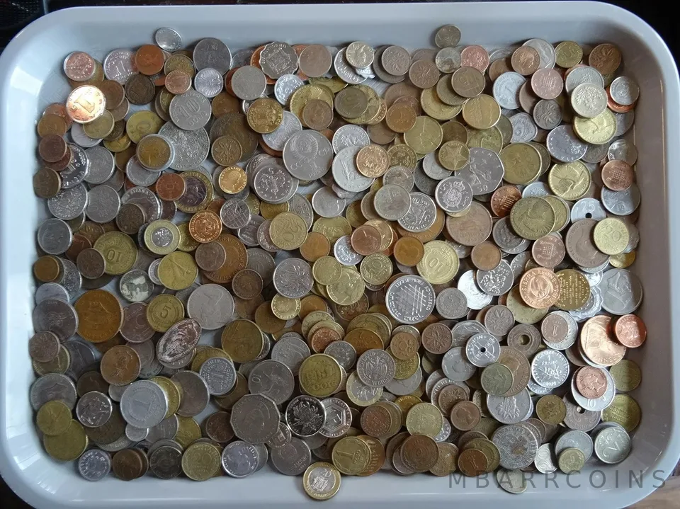 Old Mixed World Coin Collection Bulk Estate Exchange 5 POUNDS Treasure Lot?