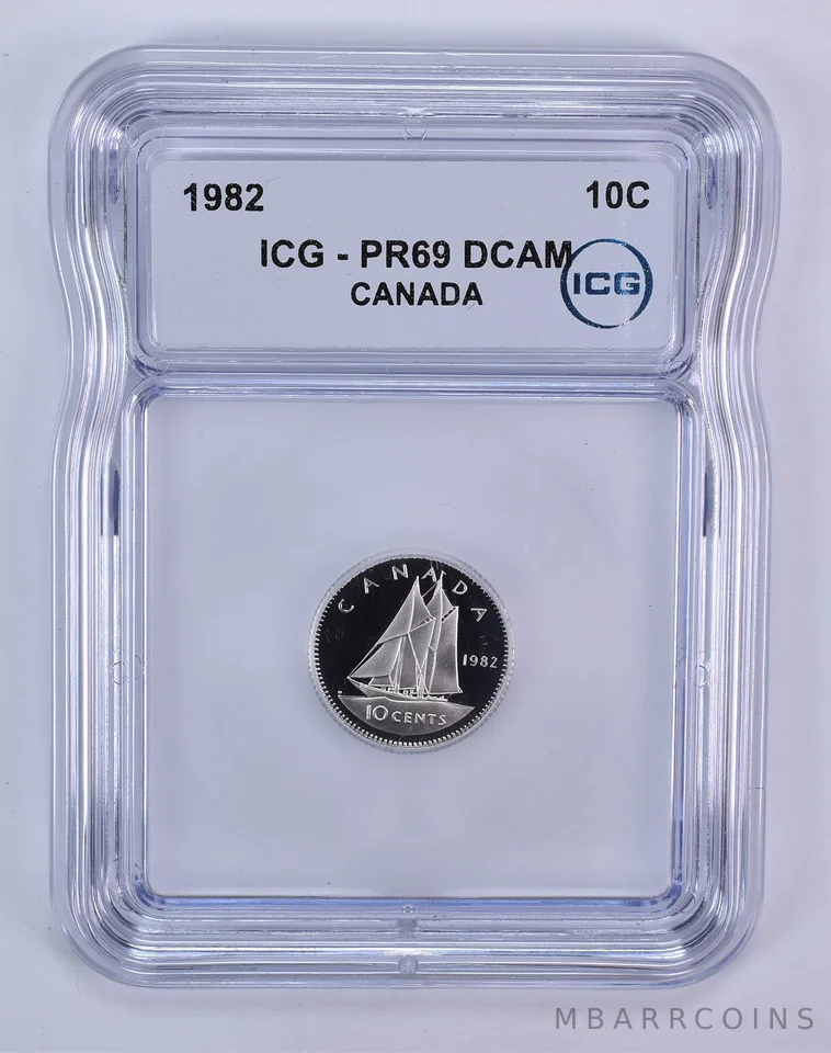 1982 Canada 10 Cents Bluenose PR69 DCAM ICG
