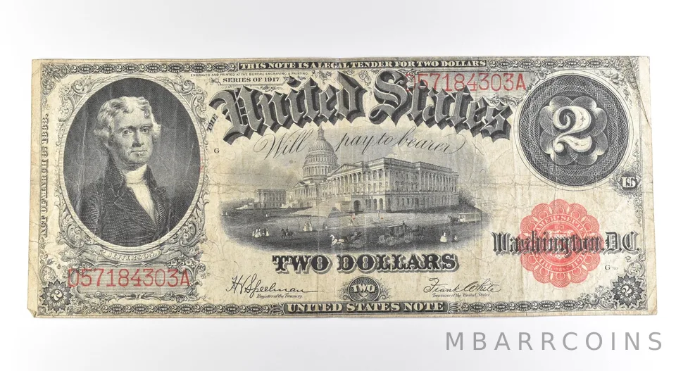 1917 $2 Legal Tender Large Note Red Seal *2644