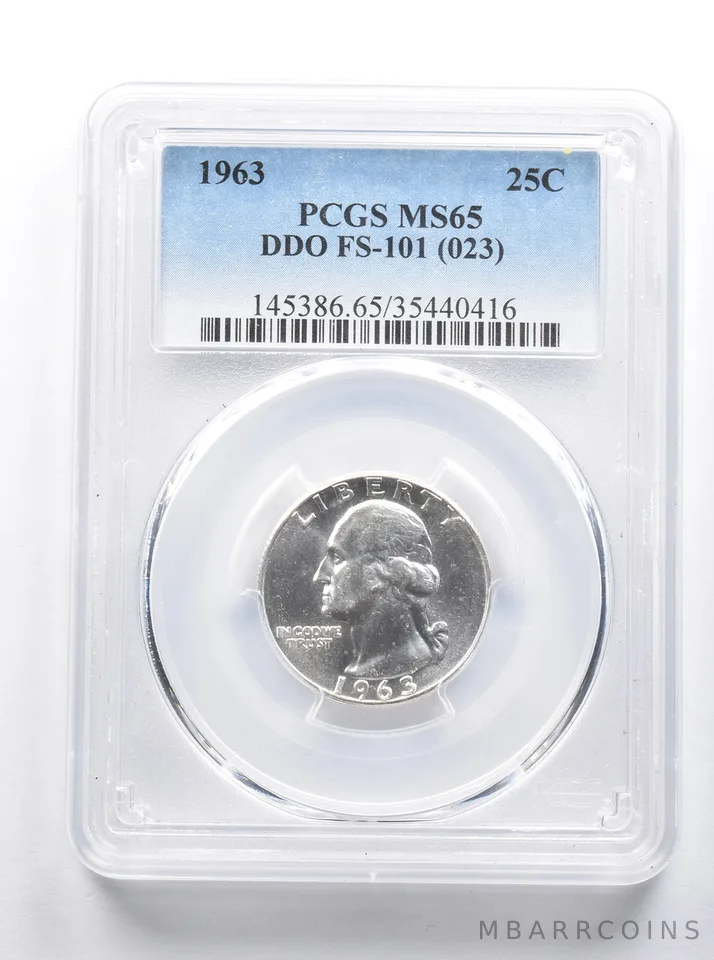 MS65 1963 Washington Quarter DDO FS-101 (023) PCGS *8402