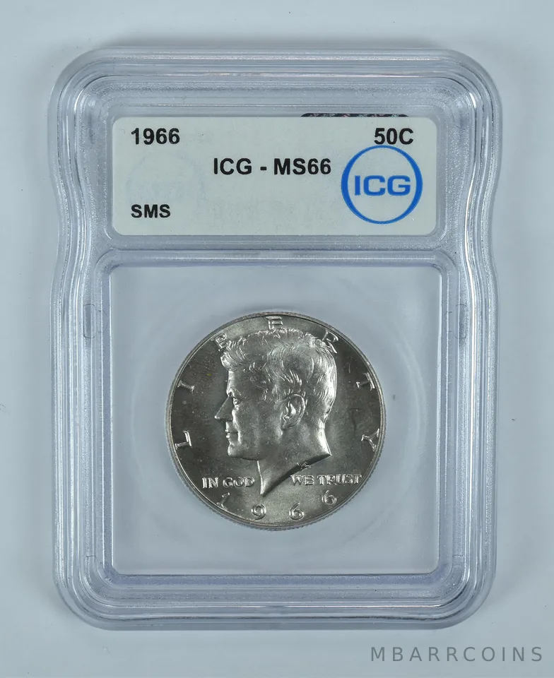 1966 Kennedy Half Dollar SMS MS66 ICG