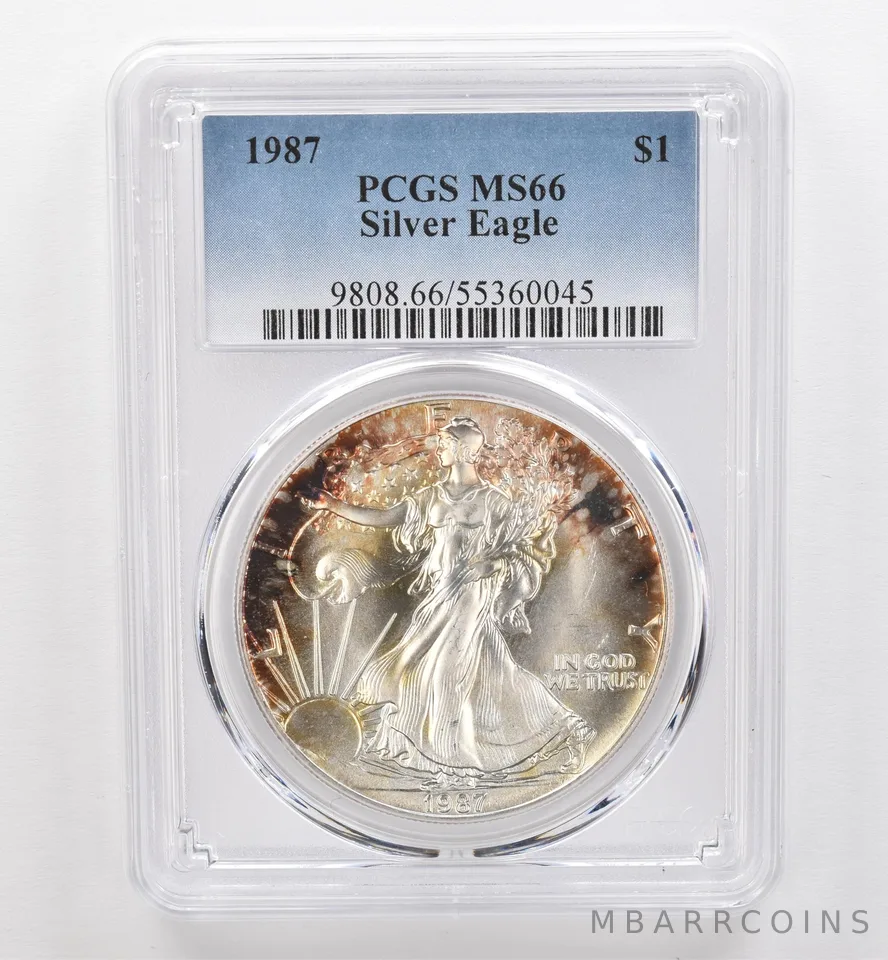 1987 American Silver Eagle MS66 PCGS Beautiful Tone *9525