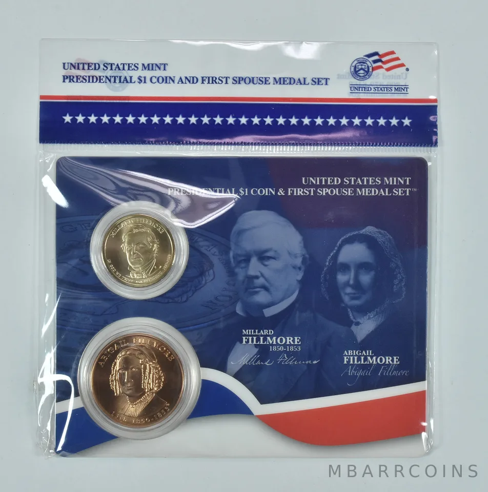 2010 Presidential $1 & First Spouse Medal Set - Millard & Abigail Fillmore