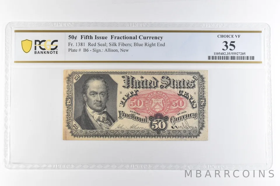 50 Cent Fifth Issue Fractional Currency Fr#1381 Choice VF 35 PCGS *6920