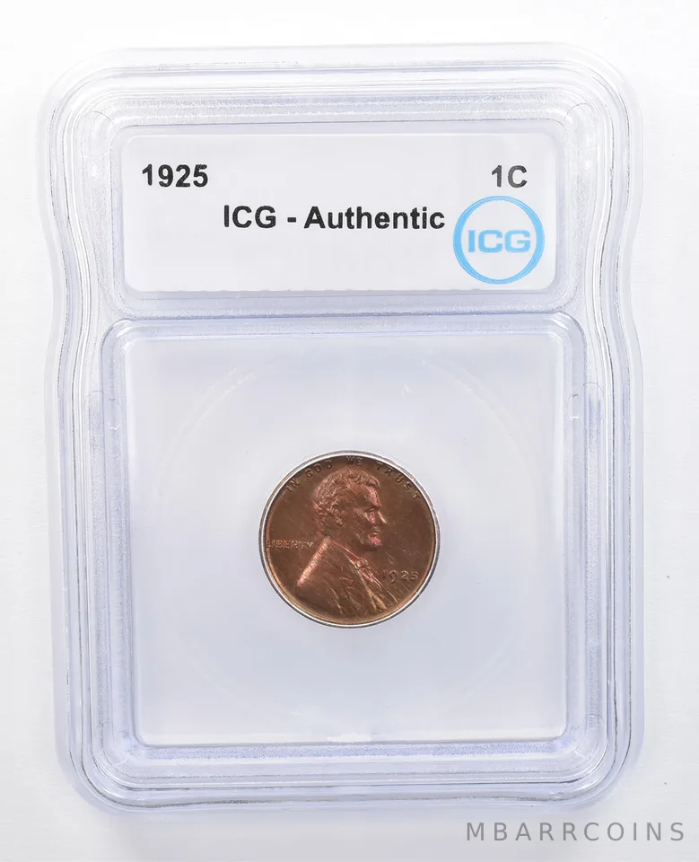 1925 Lincoln Wheat Cent Authentic ICG Beautiful Tone *7650