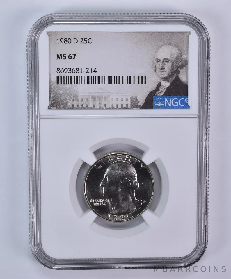 1980-D Washington Quarter MS67 NGC Special Label