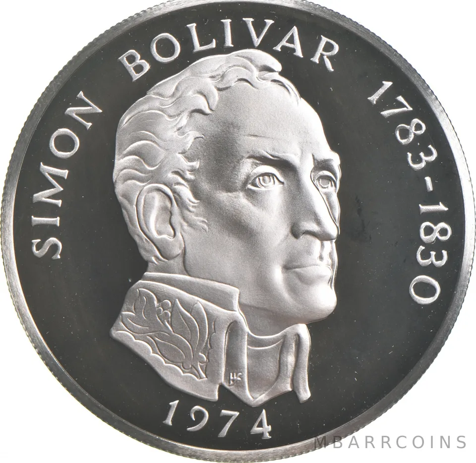 1974 Panama 20 Balboas Proof - 925 Sterling Silver - 129.59 Grams