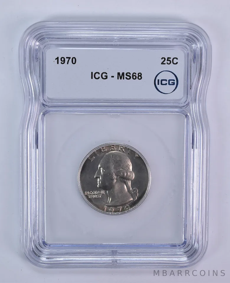 1970 Washington Quarter MS68 ICG