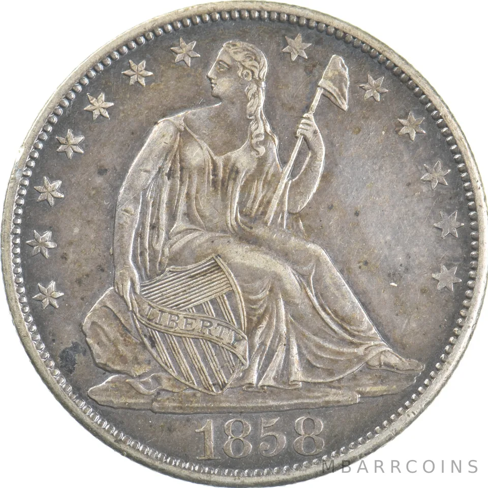 1858-O Seated Liberty Half Dollar Beautiful Tone *7806