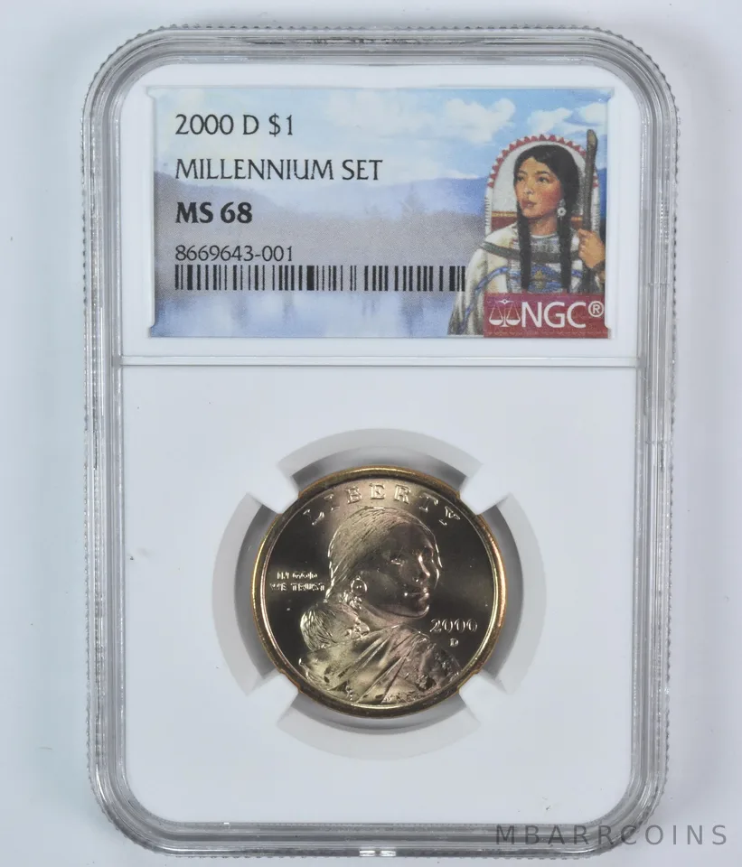 2000-D Sacagawea $1 Millennium Set MS68 NGC Special Label