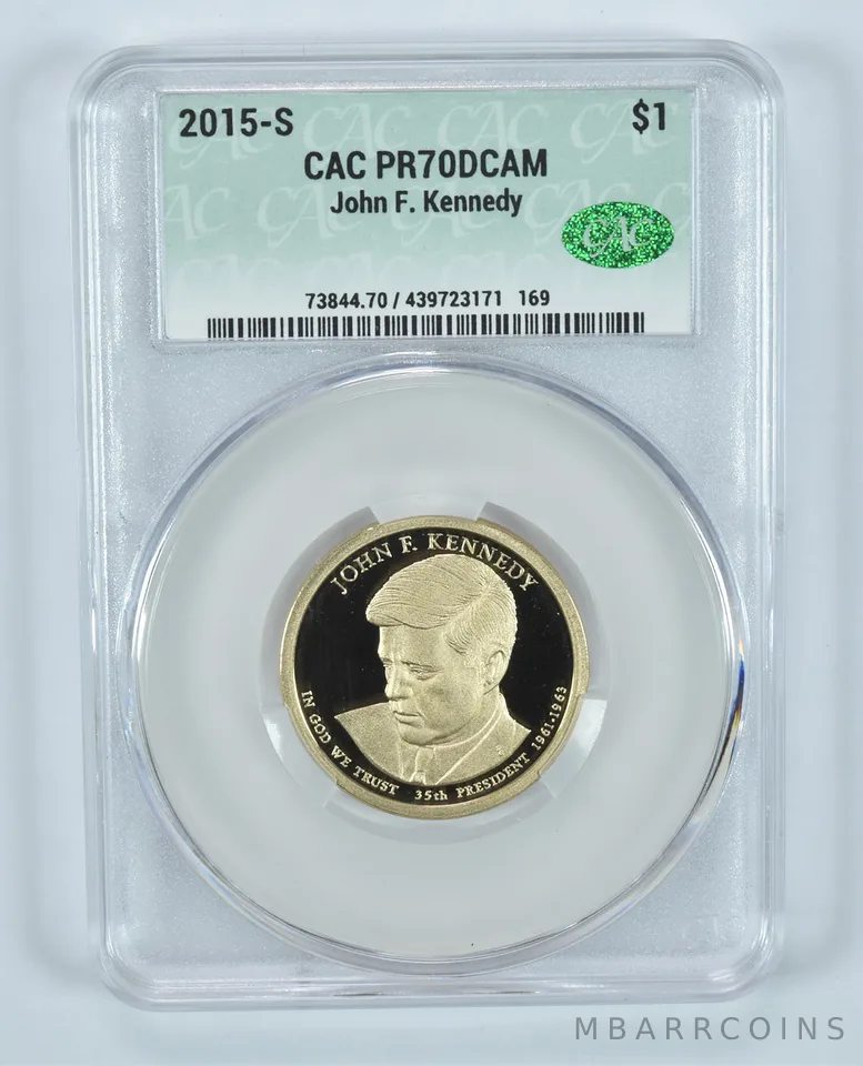 2015-S Presidential $1 John F Kennedy PR70 DCAM CAC CACg