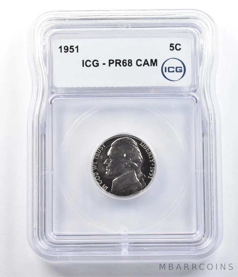 1951 Jefferson Nickel PR68 CAM ICG *6294