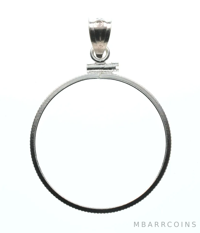 Sterling Silver 26 MM Susan B Anthony $1 Coin Bezel Pendant Frame Edge *2326