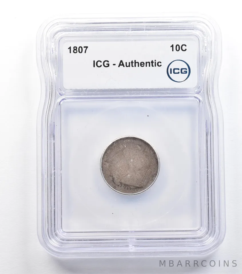 1807 Draped Bust Dime Authentic ICG *9306